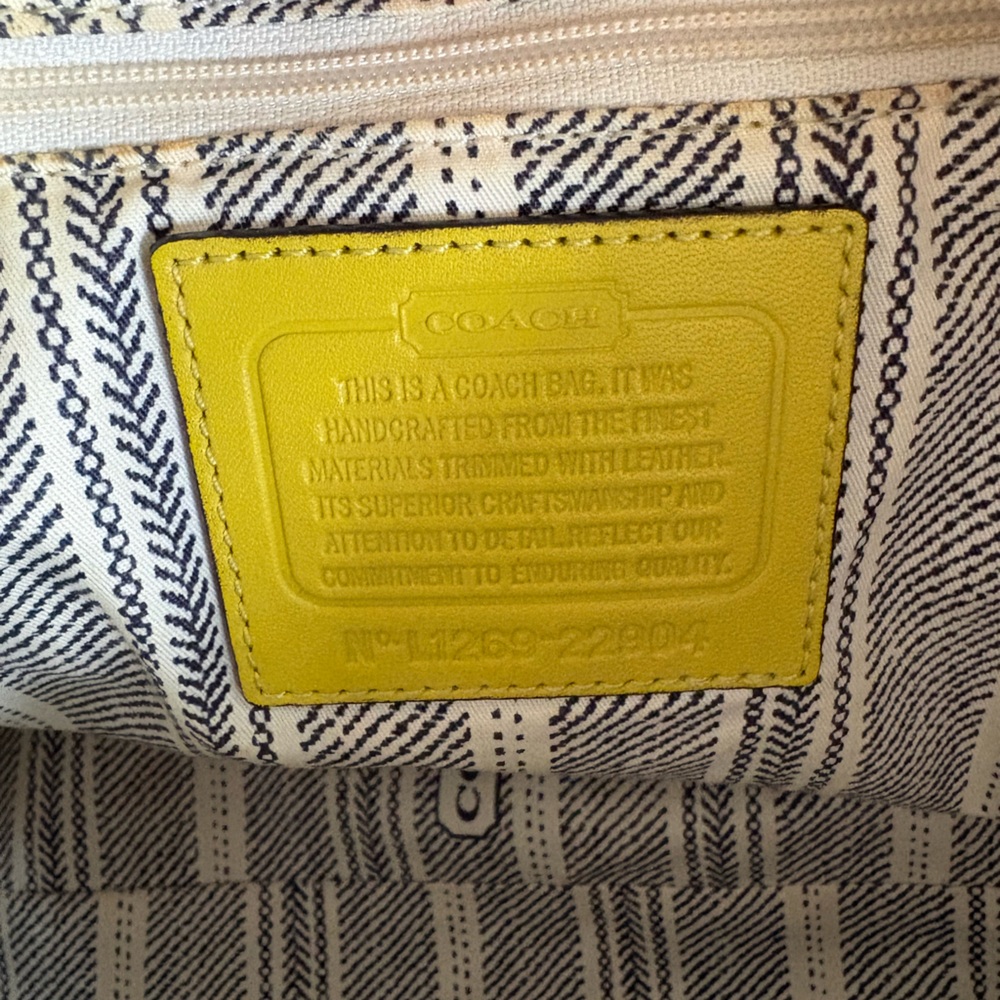 Vintage Coach Straw Shoulder Bag - Lime Green Leather Trim - Picture 10 of 10